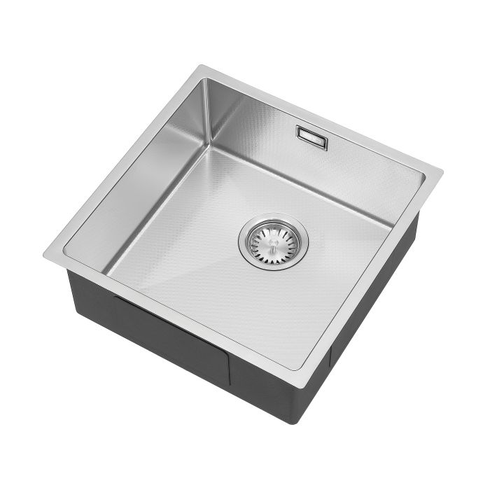 Hex Uno 400 Textured Kitchen Sink - Stainless Steel